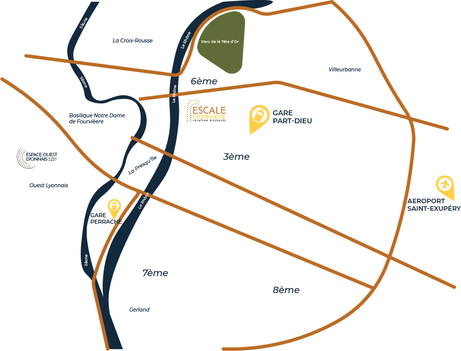 Train et Avion Location d’espaces à l’Escale Lyonnaise à Lyon pour séminaire, réunion, formation, événementiel, conférence associations et professionnel.